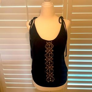 Black beaded top